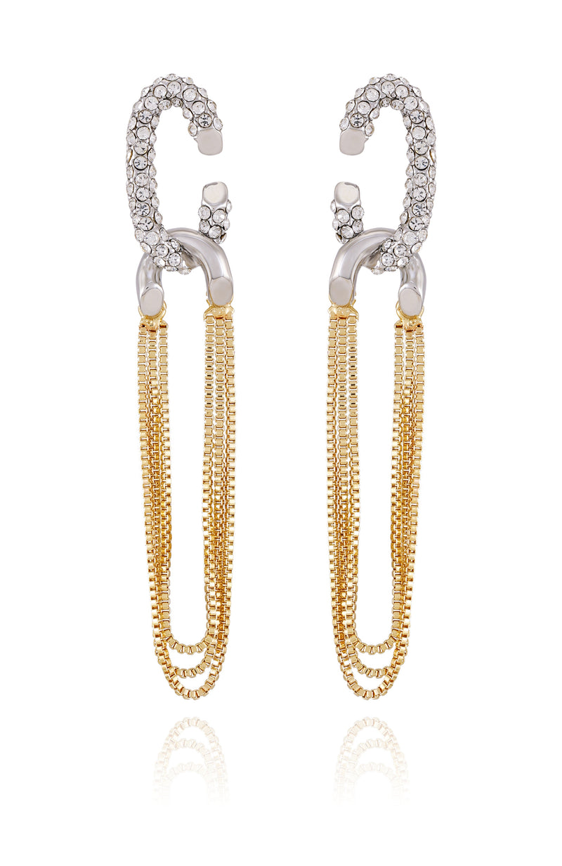 Twotone Link Chain Drop Dangle Earrings - Two Tone - Vince Camuto