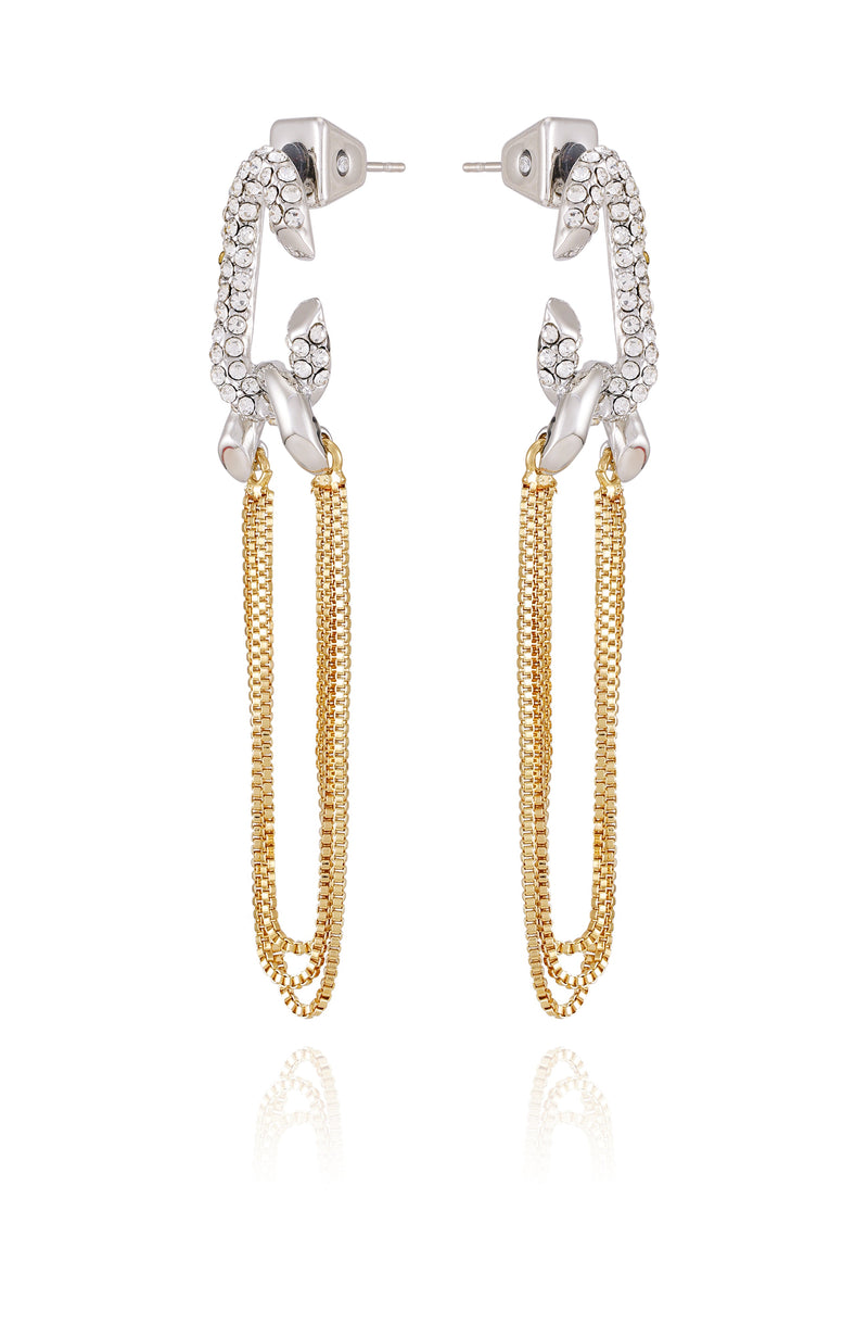 Twotone Link Chain Drop Dangle Earrings - Two Tone - Vince Camuto