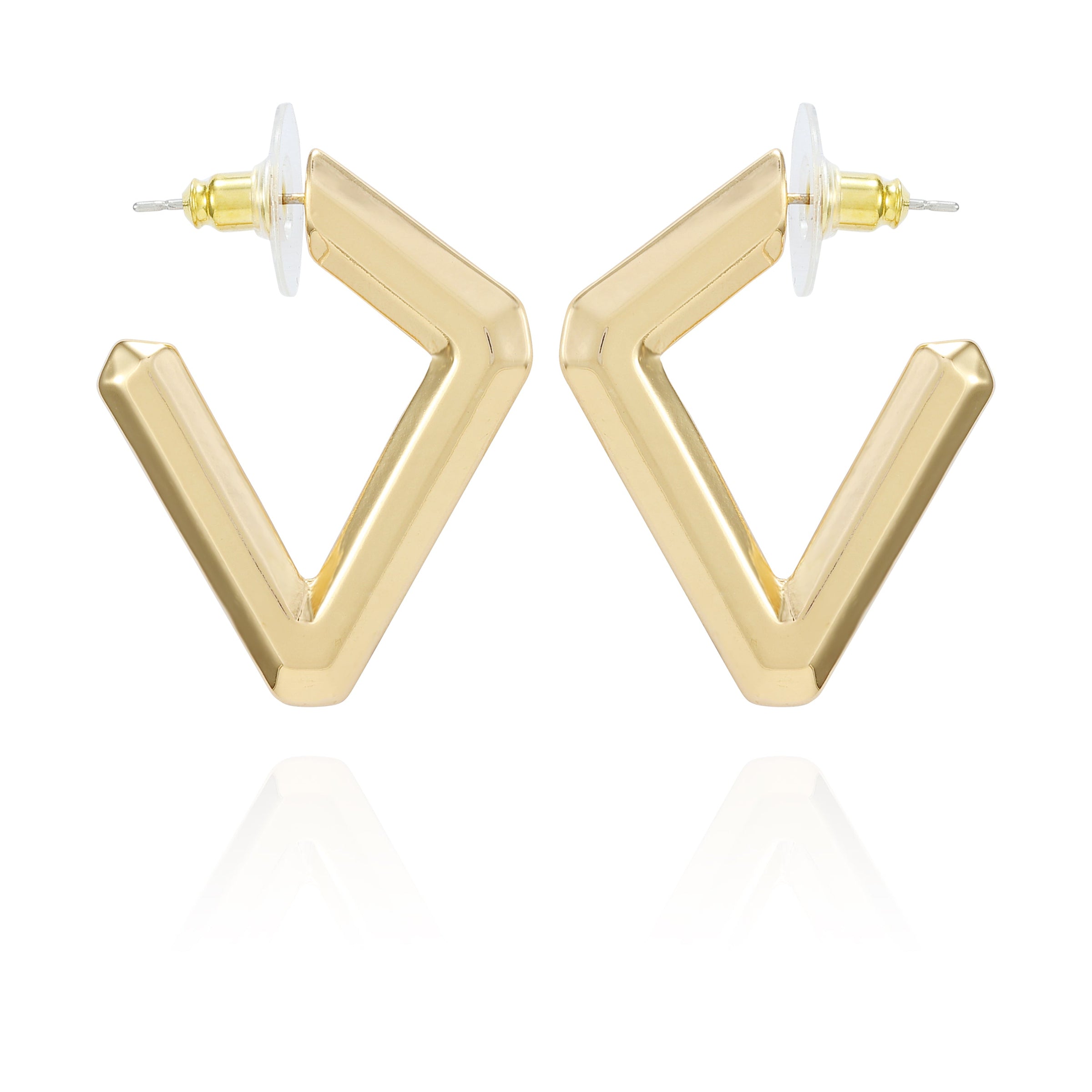 Diamond Shaped Hoop Earrings - Gold Tone - Vince Camuto