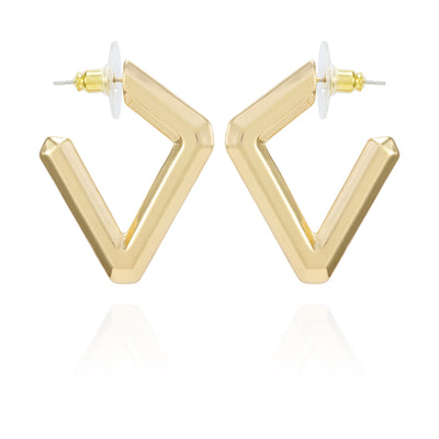 Diamond Shaped Hoop Earrings - Gold Tone - Vince Camuto
