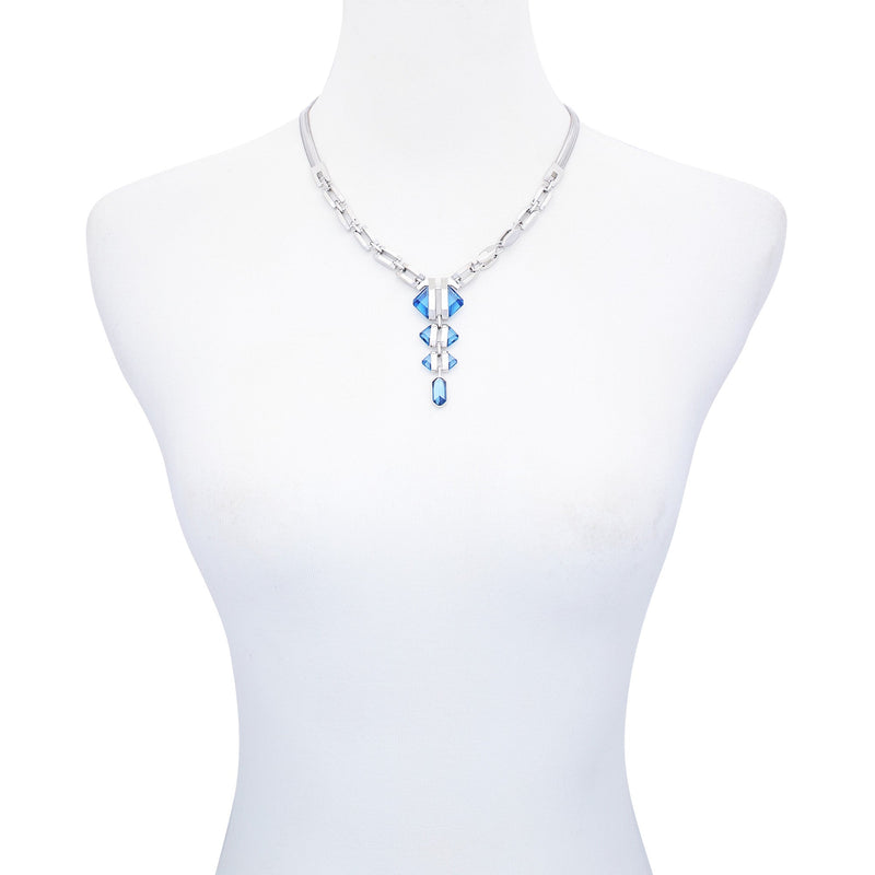 Silvertone Blue Stone Pendant Statement Necklace - Silver Tone - Vince Camuto
