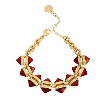 Goldtone Red Stone Cable Chain Bracelet - Gold Tone - Vince Camuto