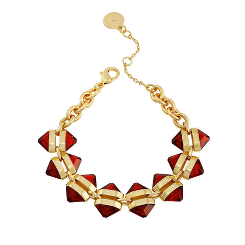 Goldtone Red Stone Cable Chain Bracelet - Gold Tone - Vince Camuto