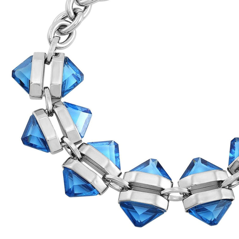 Silvertone Blue Stone Cable Chain Bracelet - Vince Camuto