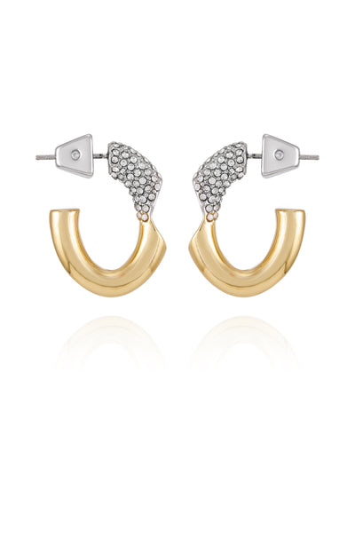 Goldtone & Crystal Hoop Earrings - Two Tone - Vince Camuto