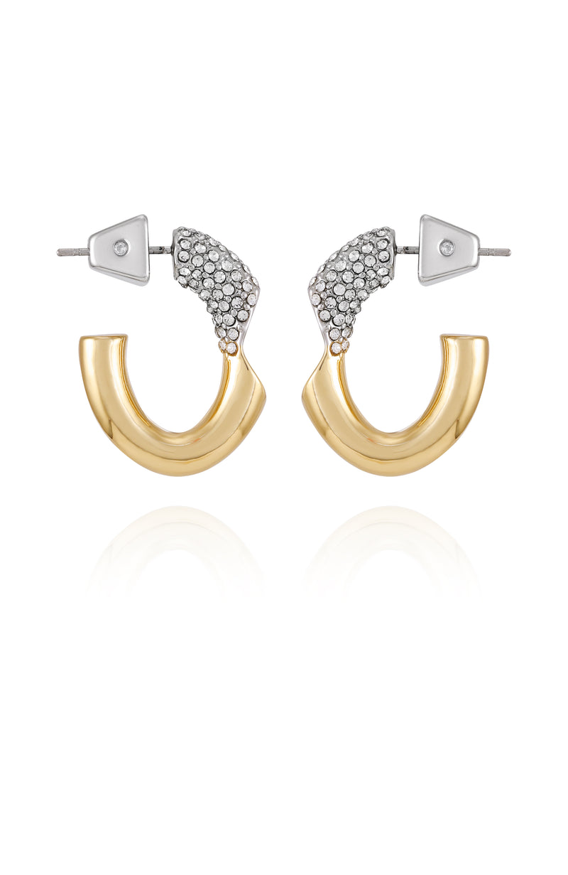 Goldtone & Crystal Hoop Earrings - Two Tone - Vince Camuto