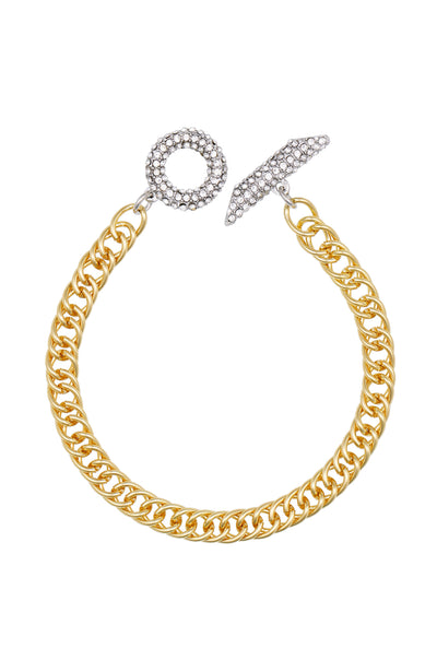 Goldtone & Crystal Toggle Chain Bracelet - Two Tone - Vince Camuto
