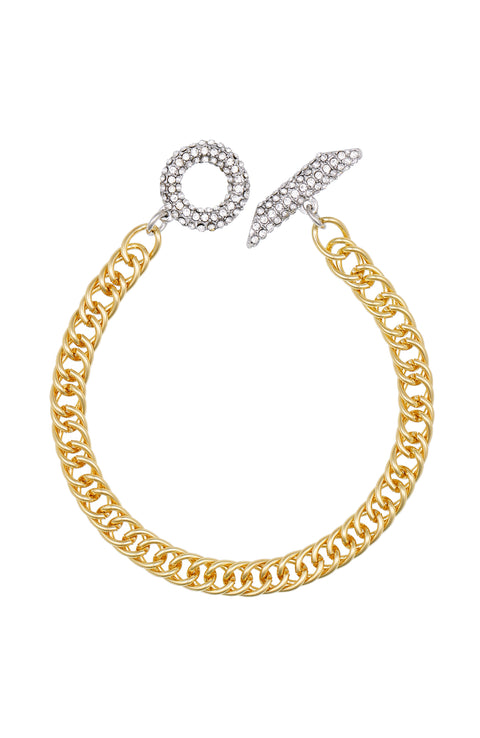 Goldtone & Crystal Toggle Chain Bracelet - Two Tone - Vince Camuto