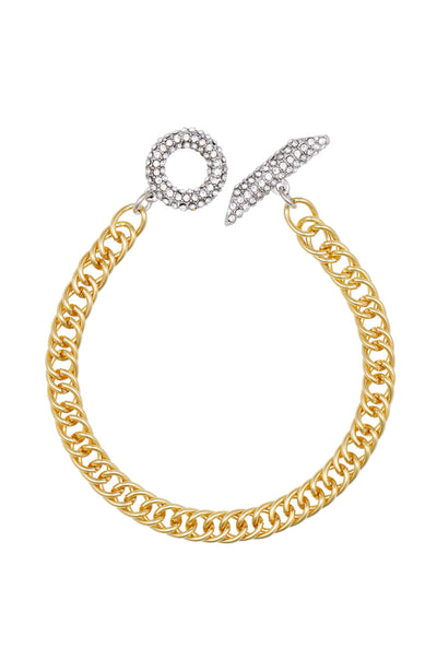 Goldtone & Crystal Toggle Chain Bracelet - Two Tone - Vince Camuto