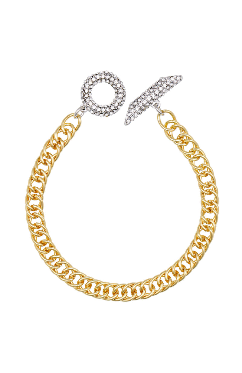 Goldtone & Crystal Toggle Chain Bracelet - Two Tone - Vince Camuto