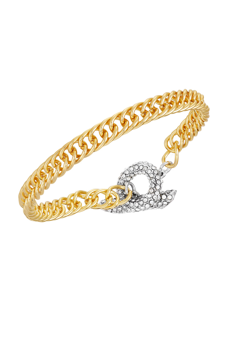 Goldtone & Crystal Toggle Chain Bracelet - Two Tone - Vince Camuto
