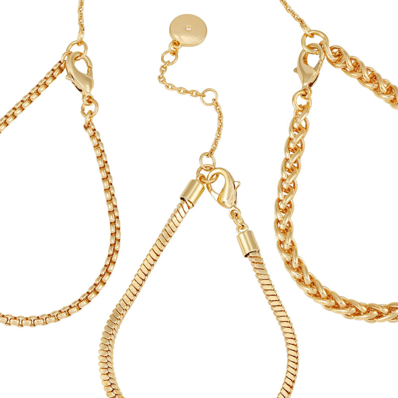 Goldtone 3 Piece Mixed Chain Bracelet Set - Vince Camuto