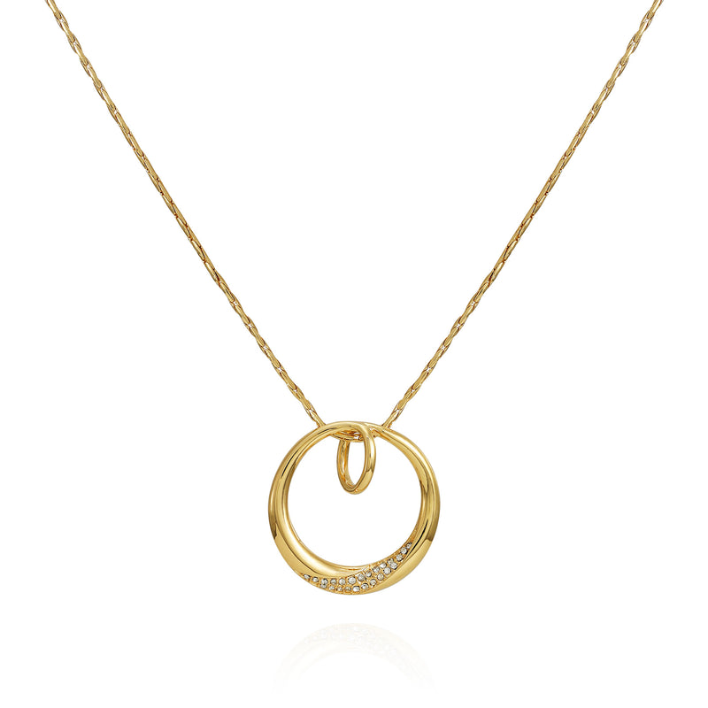 Goldtone Crystal Stone Circle Pendant Necklace - Vince Camuto
