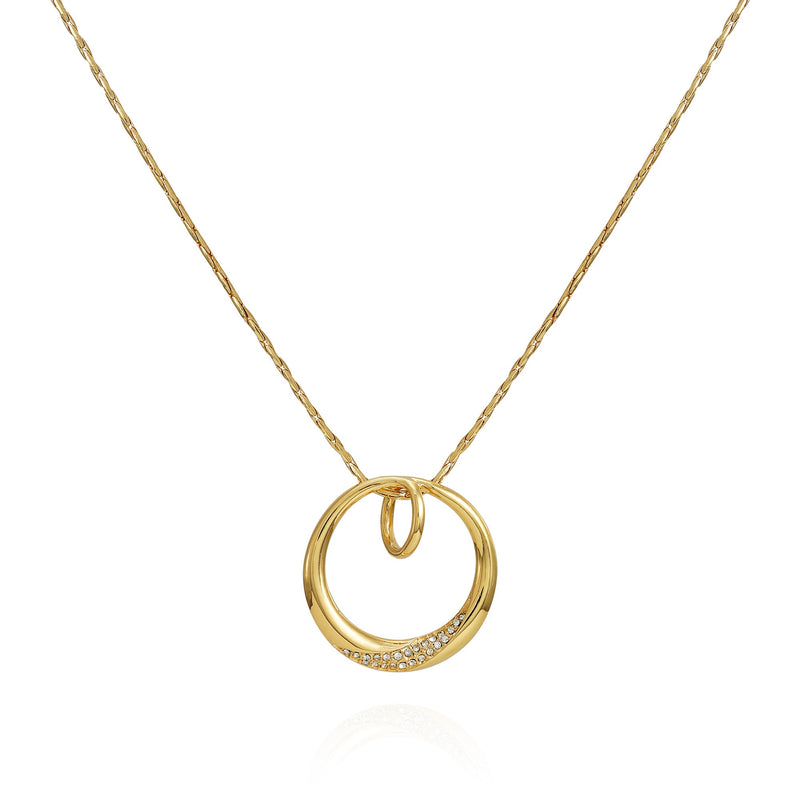 Goldtone Crystal Stone Circle Pendant Necklace - Gold Tone - Vince Camuto
