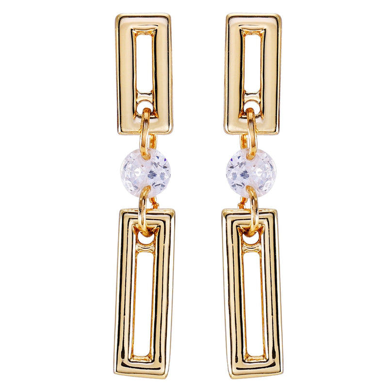 Goldtone Clear Glass Stone Dainty Drop Earrings - Gold Tone - Vince Camuto