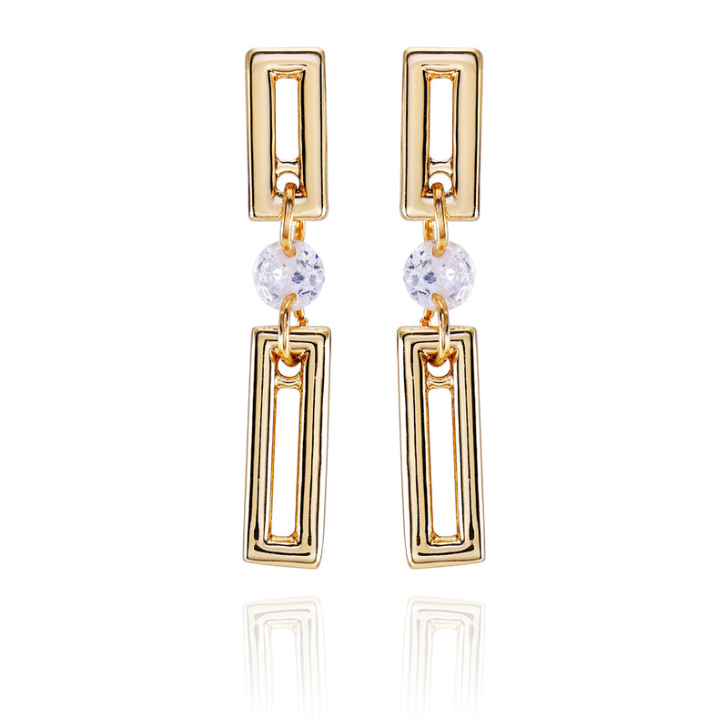 Goldtone Clear Glass Stone Dainty Drop Earrings - Gold Tone - Vince Camuto