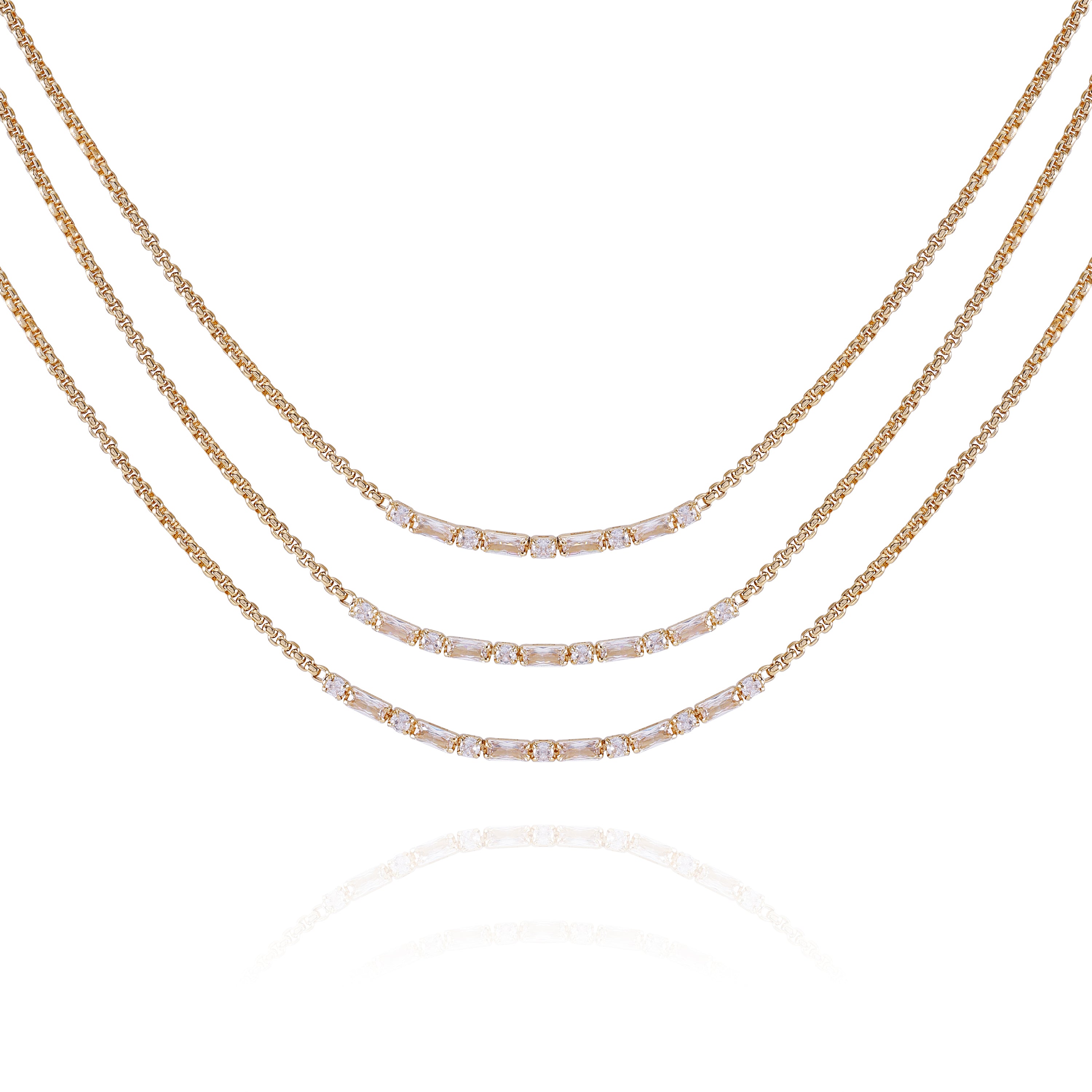 Goldtone Crystal Stone Multi Layered Necklace - Vince Camuto