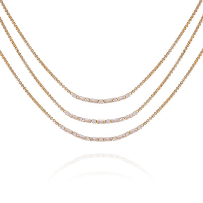 Goldtone Crystal Stone Multi Layered Necklace - Vince Camuto