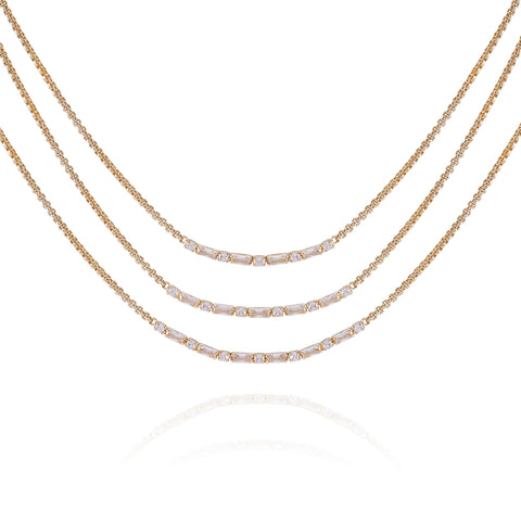 Goldtone Crystal Stone Multi Layered Necklace - Vince Camuto