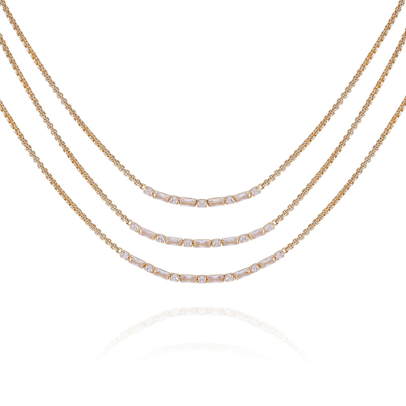 Goldtone Crystal Stone Multi Layered Necklace - Vince Camuto