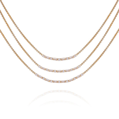 Goldtone Crystal Stone Multi Layered Necklace - Gold Tone - Vince Camuto