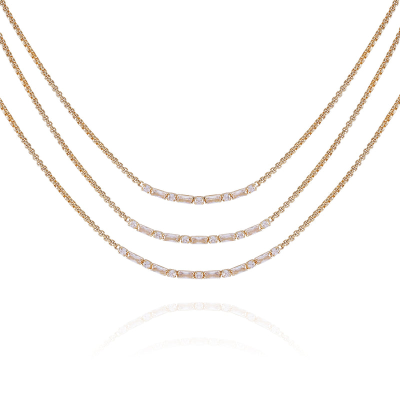Goldtone Crystal Stone Multi Layered Necklace - Gold Tone - Vince Camuto