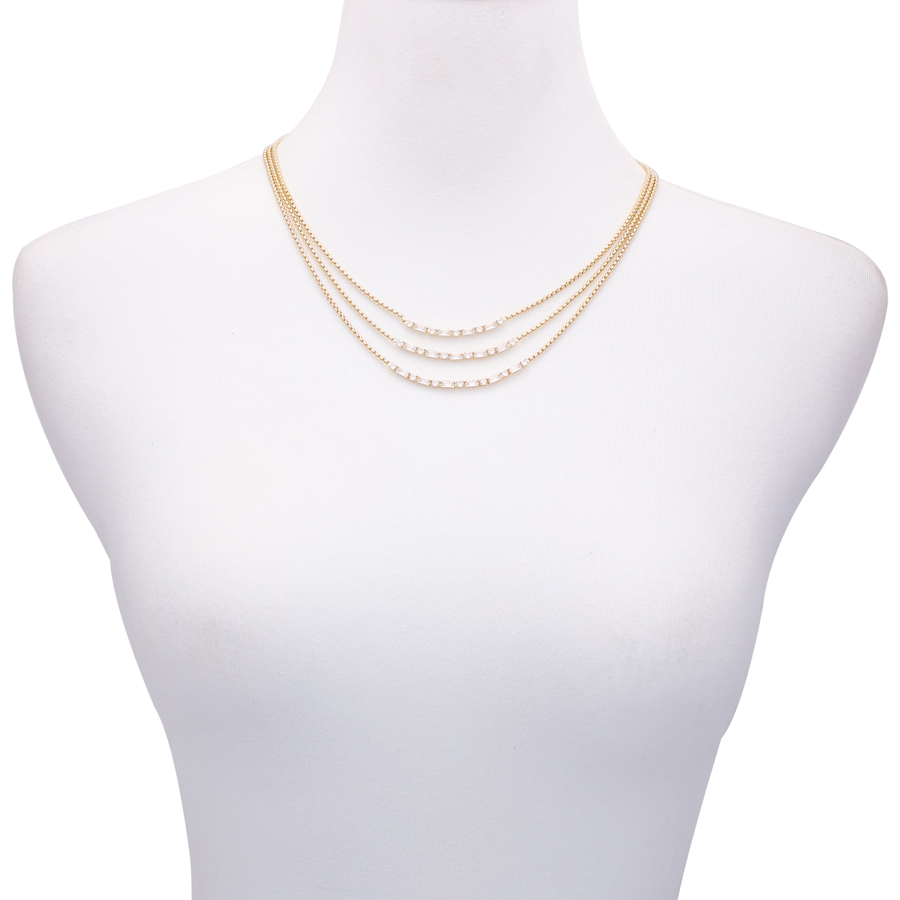 Goldtone Crystal Stone Multi Layered Necklace - Vince Camuto