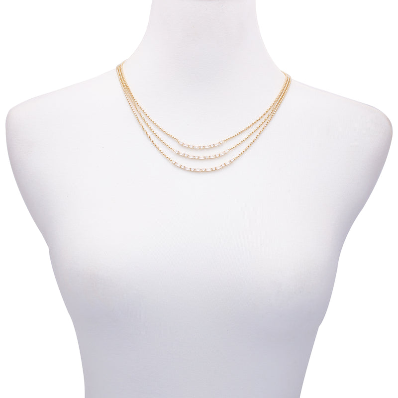 Goldtone Crystal Stone Multi Layered Necklace - Vince Camuto