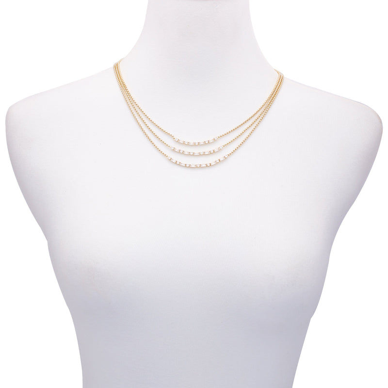 Goldtone Crystal Stone Multi Layered Necklace - Gold Tone - Vince Camuto