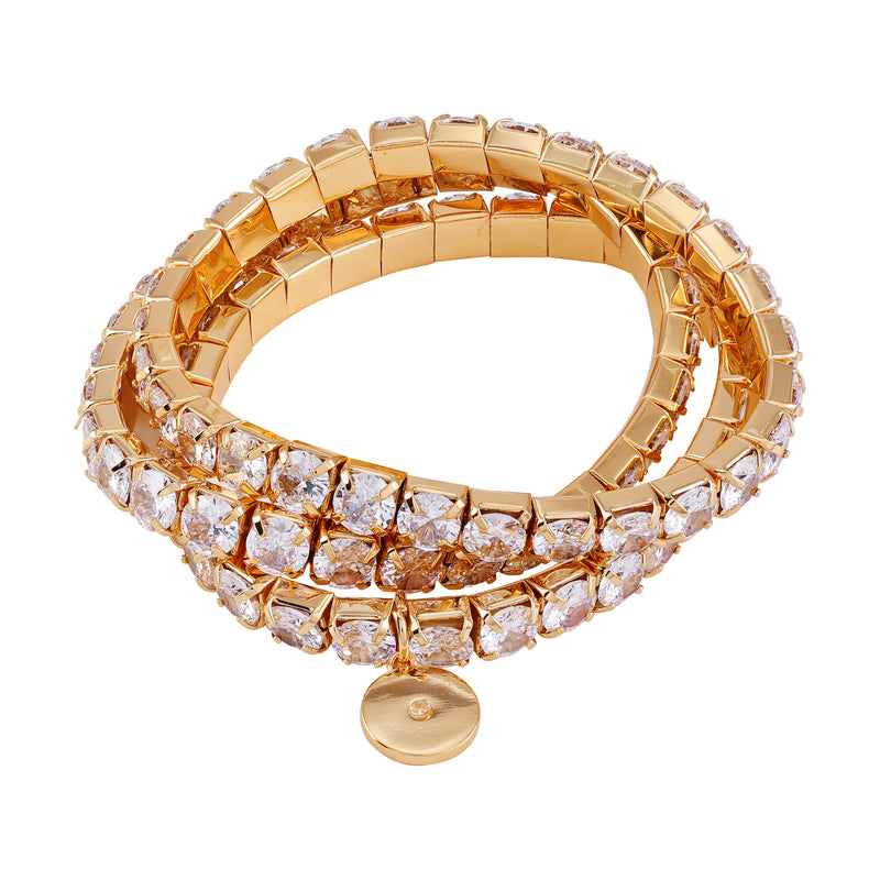 Goldtone 3 Piece Crystal Stone Stretch Bracelet Set - Vince Camuto