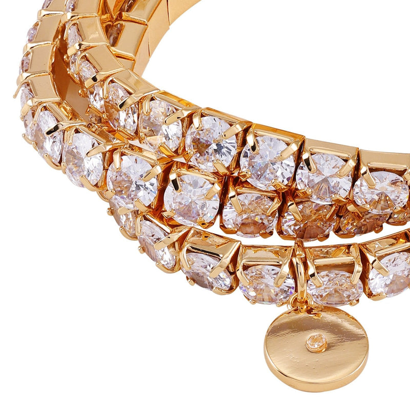 Goldtone 3 Piece Crystal Stone Stretch Bracelet Set - Gold Tone - Vince Camuto