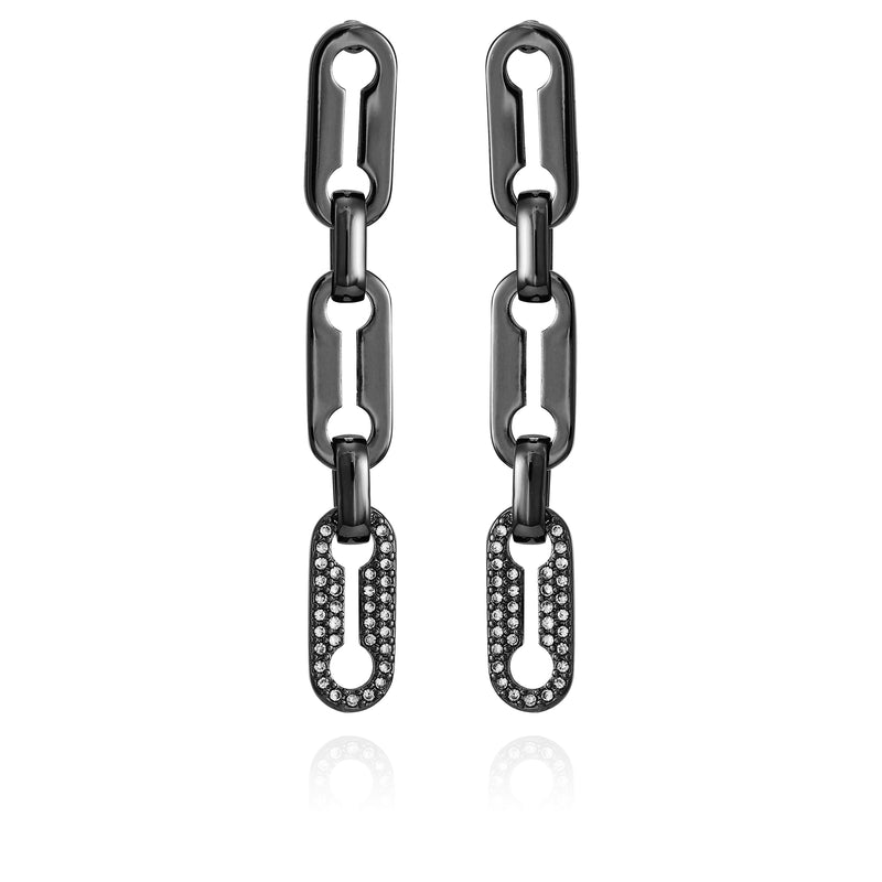 Hematite Link Dangle Drop Earrings - Hematite - Vince Camuto