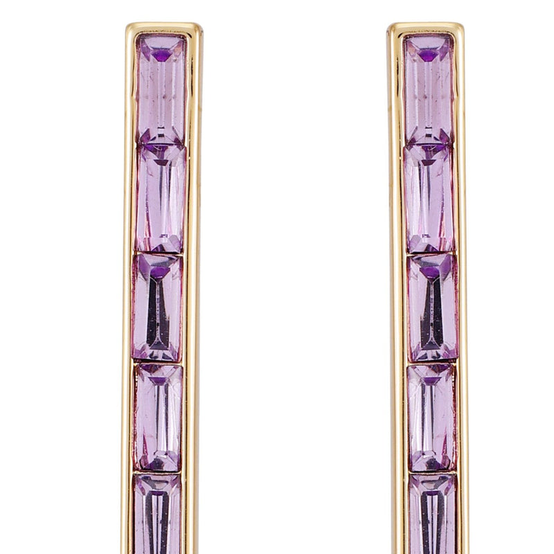Goldtone Violet Stone Baguette Stick Drop Earrings - Gold Tone - Vince Camuto