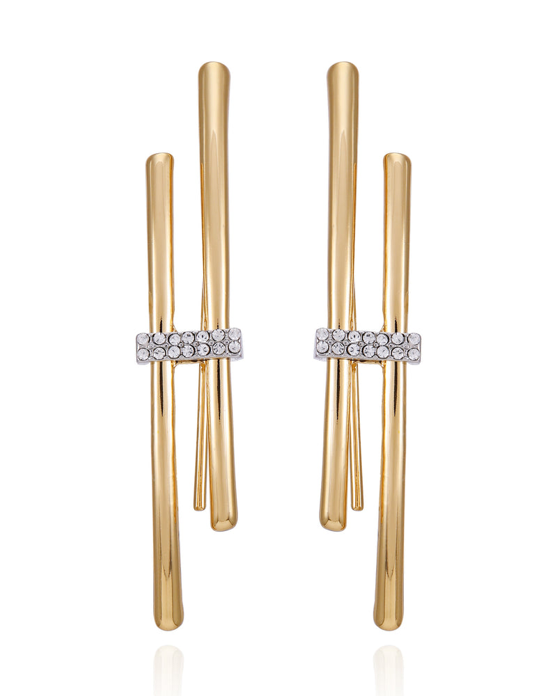 Goldtone Crystal Stone Fish Hook Earrings - Gold Tone - Vince Camuto