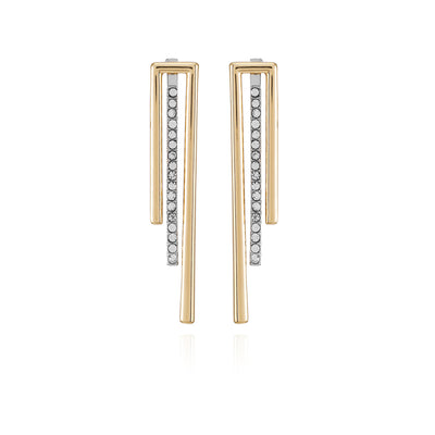 Two Tone Glass Stone Bar Drop Earrings - Vince Camuto