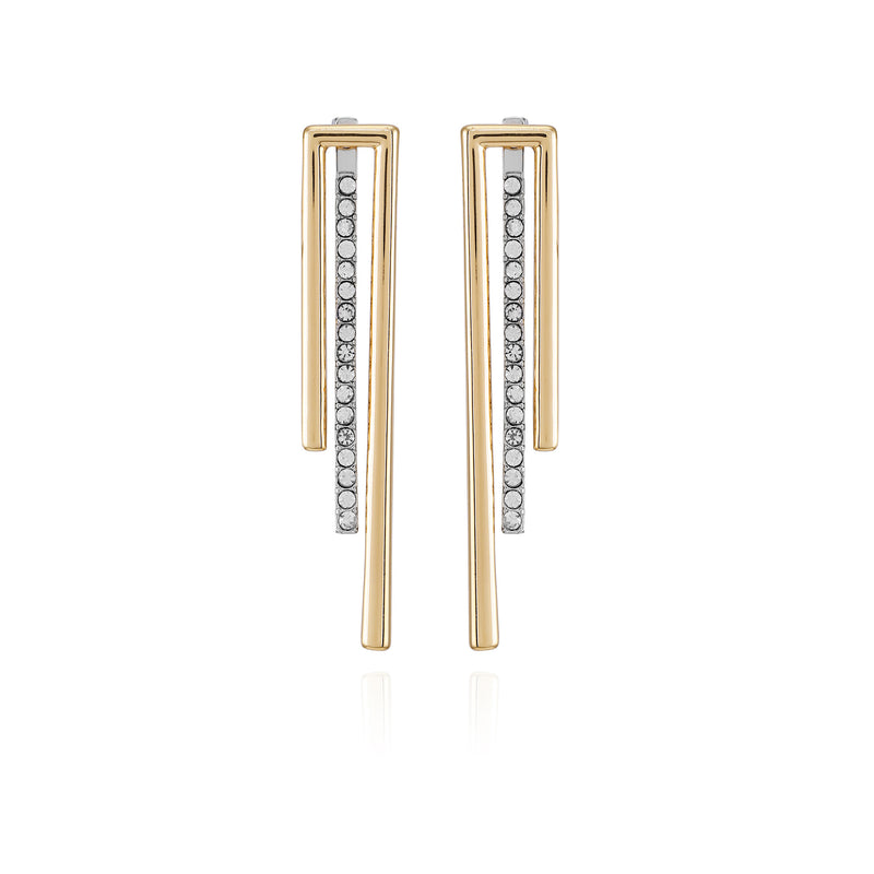 Two Tone Glass Stone Bar Drop Earrings - Vince Camuto