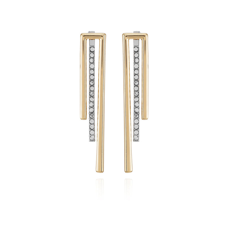 Two Tone Glass Stone Bar Drop Earrings - Two Tone - Vince Camuto
