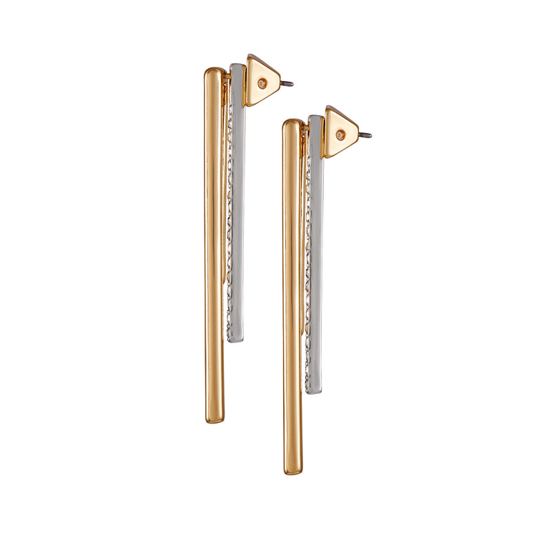 Two Tone Glass Stone Bar Drop Earrings - Vince Camuto