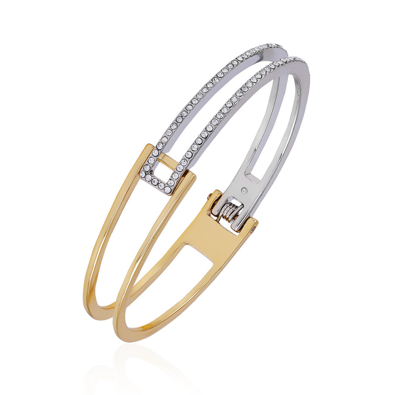 Two Tone Glass Stone Cuff Bracelet - Vince Camuto