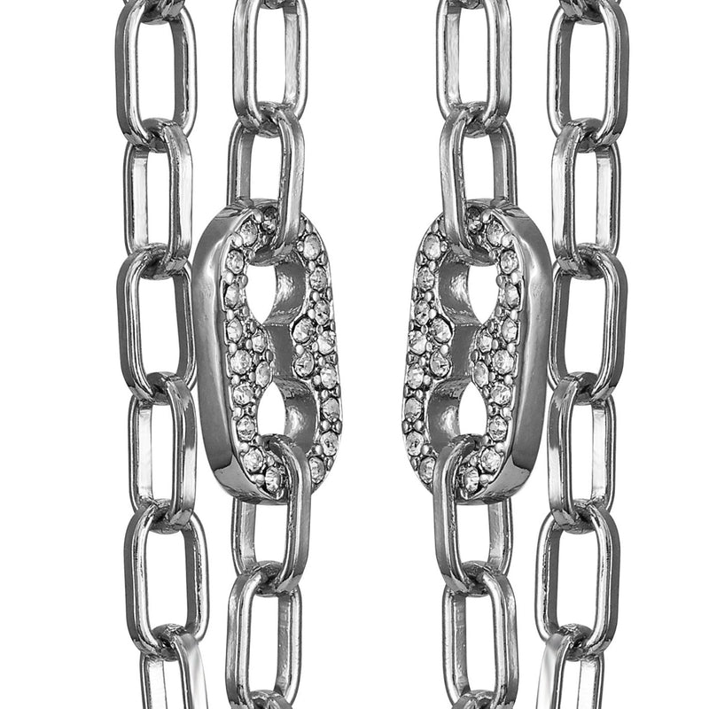 Silvertone Cable Chain Link Dangle Drop Earrings - Vince Camuto