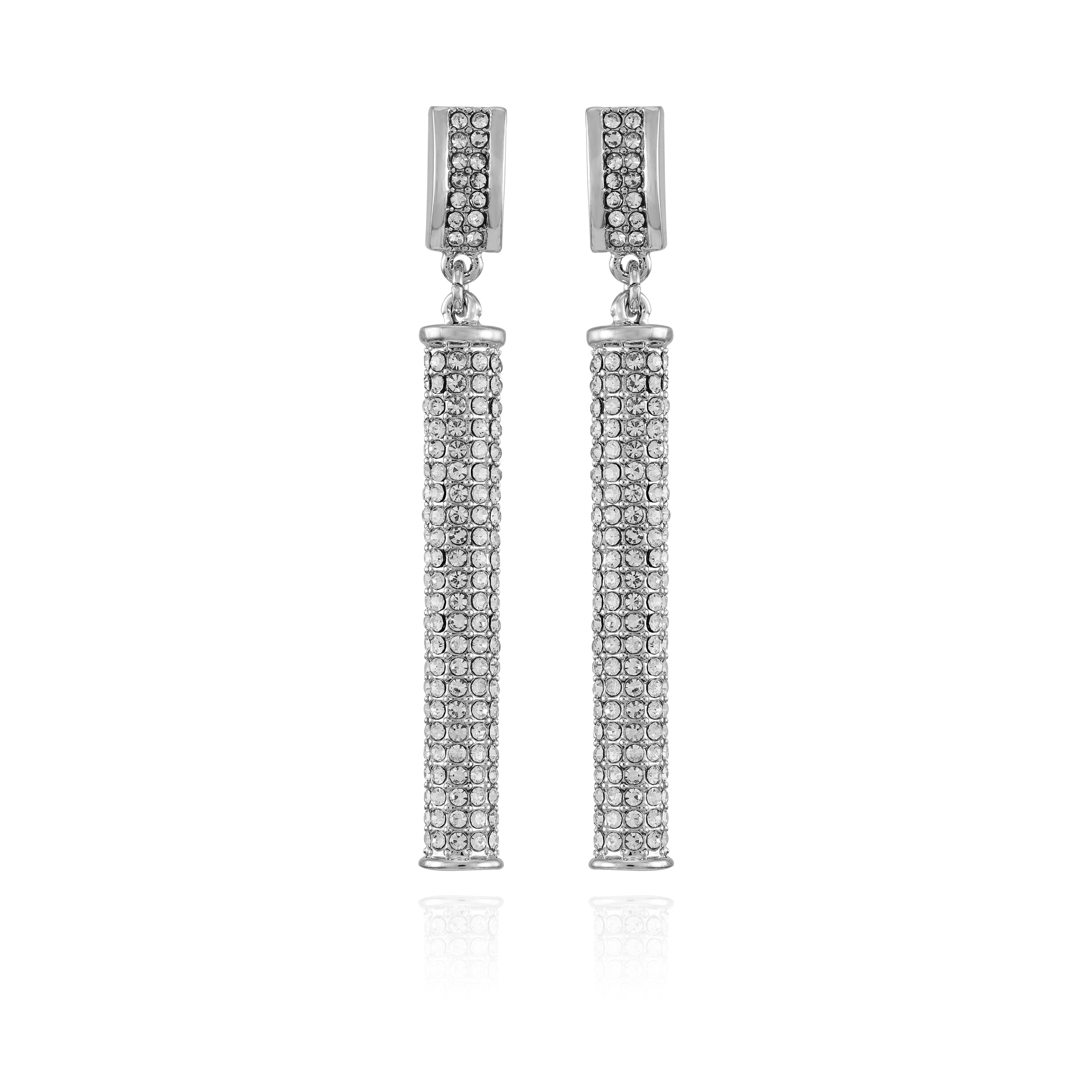 Silvertone Crystal Stone Drop Earrings - Silver Tone - Vince Camuto