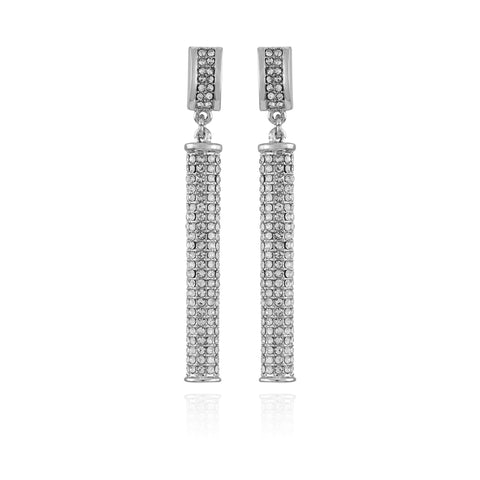 Silvertone Crystal Stone Drop Earrings - Silver Tone - Vince Camuto