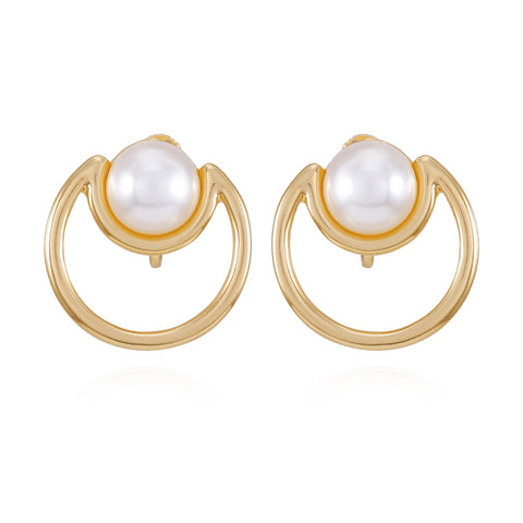 Goldtone Pearl Clip On Earrings - Vince Camuto