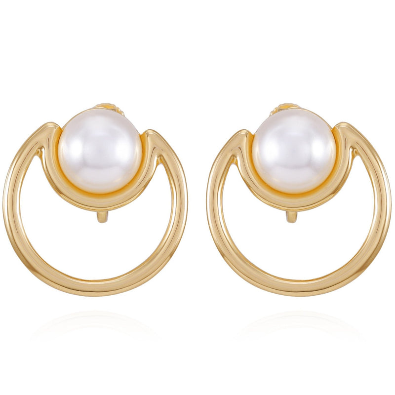 Goldtone Pearl Clip On Earrings - Vince Camuto