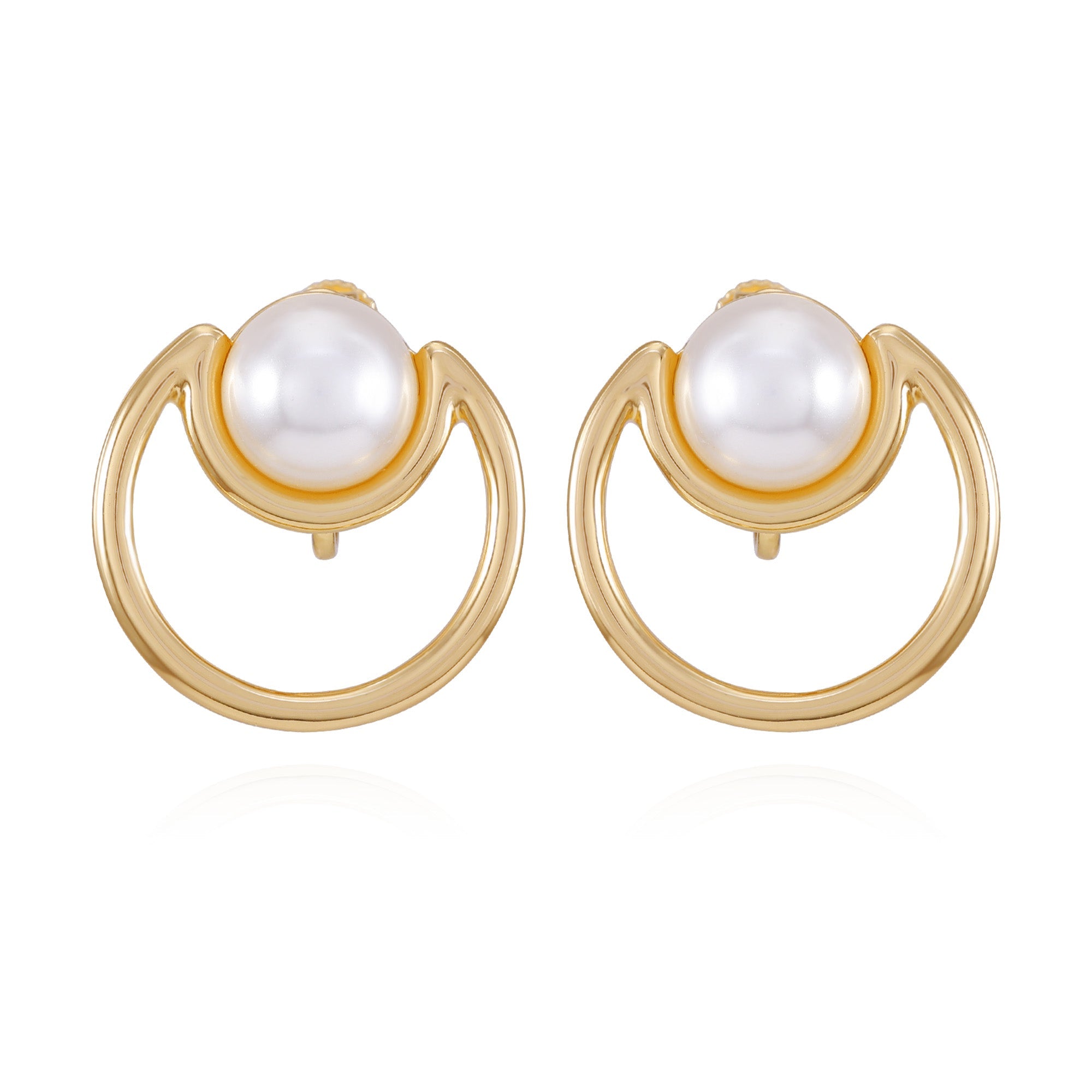 Goldtone Pearl Clip On Earrings - Vince Camuto