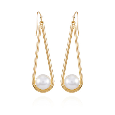 Goldtone Pearl Drop Dangle Earrings - Vince Camuto