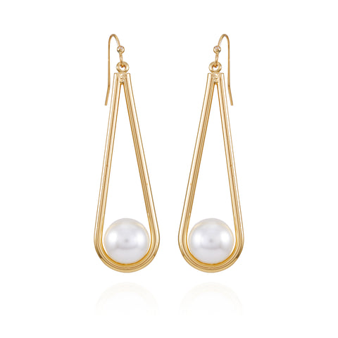 Goldtone Pearl Drop Dangle Earrings - Vince Camuto