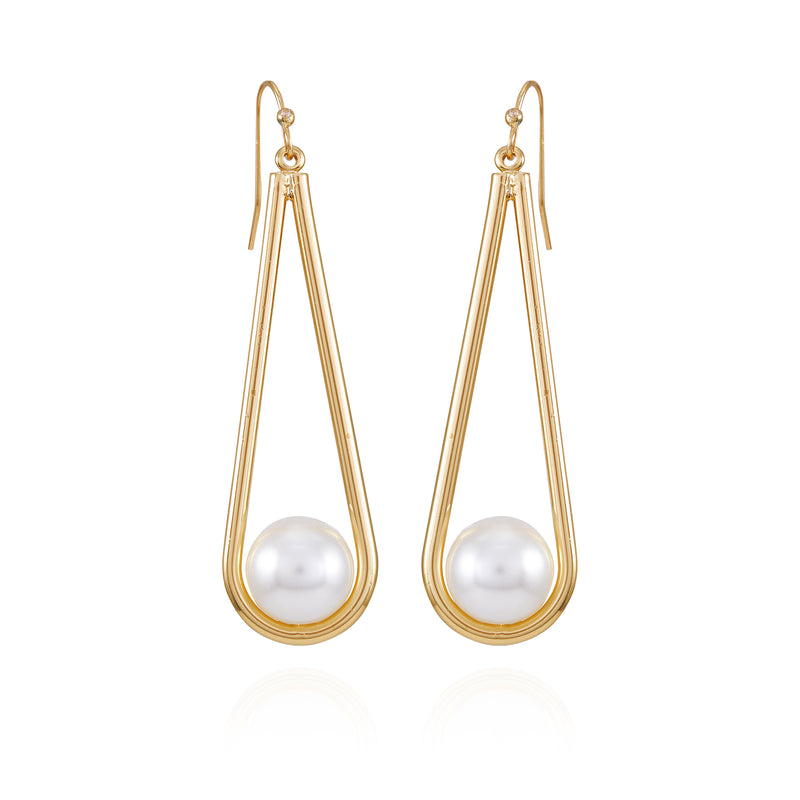 Goldtone Pearl Drop Dangle Earrings - Vince Camuto