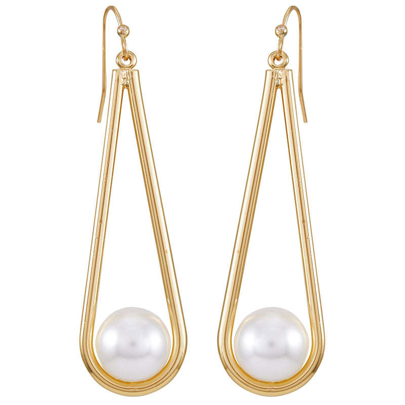 Goldtone Pearl Drop Dangle Earrings - Vince Camuto