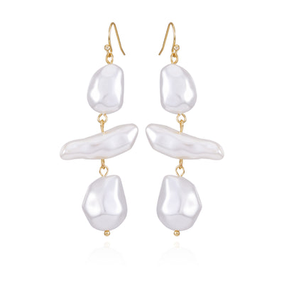 Goldtone Pearl Linear Drop Earrings - Vince Camuto